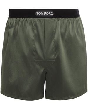 Tom Ford Silk Logo Boxers - Green