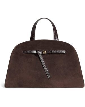 Tory Burch Suede Romy Cross-Body Bag - Brown