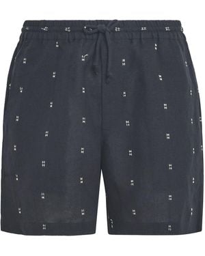 Rag & Bone Cotton-Blend Embroidered Shorts - Blue
