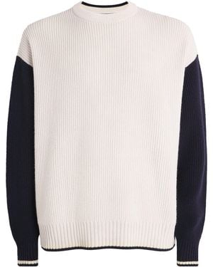Johnstons of Elgin Cashmere Colour-Block Jumper - Blue