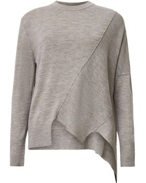 AllSaints Wool Asymmetric Isla Jumper - Grey