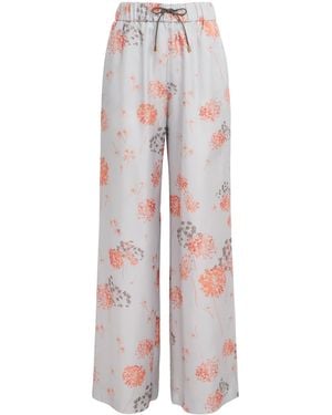 Colombo Silk Floral Wide-Leg Pants - Multicolor