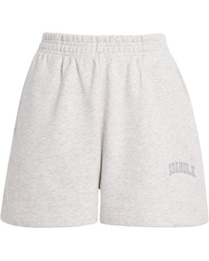 ADANOLA Organic Cotton Varsity Sweat Shorts - White