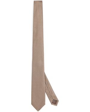 Canali Silk Jacquard Tie - White