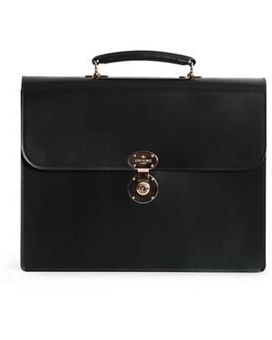 Swaine Leather President Briefcase - Black