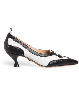 Thom Browne Leather Wingtip Court Shoes 55 - Metallic