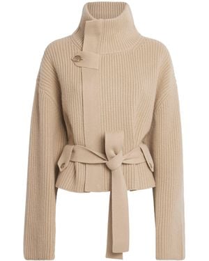 Brandon Maxwell Cashmere Belted Neal Jacket - Natural