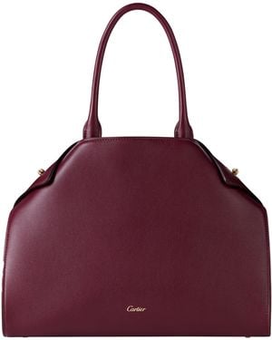 Cartier Small Leather Clash Tote Bag - Purple