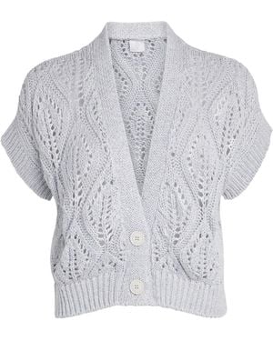 Eleventy Openwork Knit Cardigan - Gray