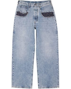 Maison Margiela Paisley Pocket Wide-Leg Jeans - Blue