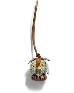Miu Miu Leather-Yarn Woven Keyring - Metallic