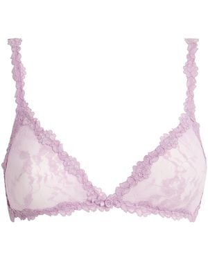 Skims Stretch Lace Triangle Bralette - Pink