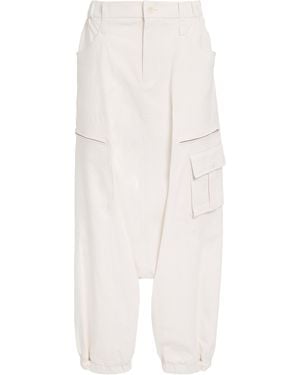 Issey Miyake Grainy Trousers Cargo Trousers - White