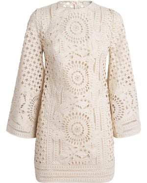 Zimmermann Cotton Embroidered Indra Mini Dress - Natural