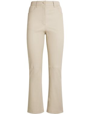 JOSEPH Leather Duke Trousers - Natural