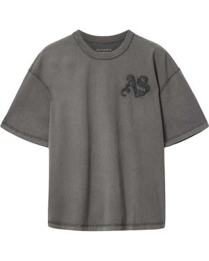 AllSaints Organic Cotton Insignia T-Shirt - Grey