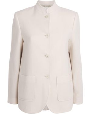 Eleventy Cashmere Stand-Collar Jacket - White