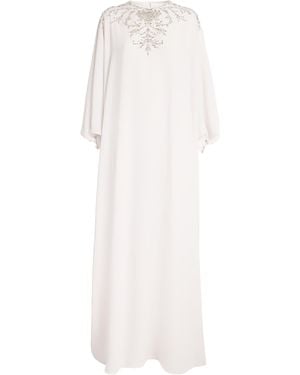 Zuhair Murad Pearl-Embellished Kaftan Maxi Dress - White