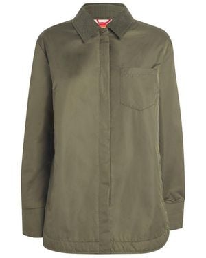 MAX&Co. Corduroy-Collar Water-Resistant Padded Jacket - Green