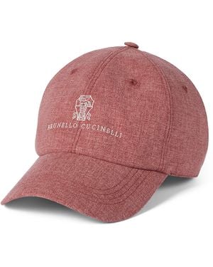 Brunello Cucinelli Wool-Blend Logo Baseball Cap - Red