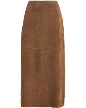 MAX&Co. Suede Midi Skirt - Brown