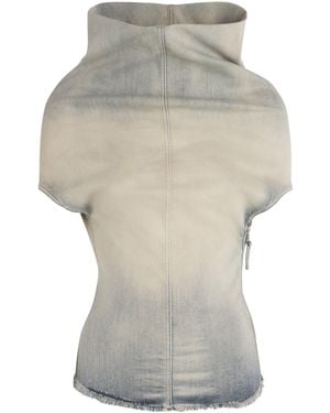 Rick Owens Denim Shroud Top - Grey