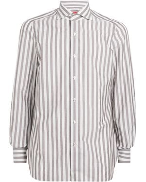 Isaia Cotton Stripe Dress Shirt - White