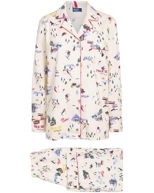 Polo Ralph Lauren Cotton Ski Long-Sleeve Pyjama Set - White