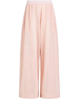Alaïa Linen-Silk Wide-Leg Trousers - Pink