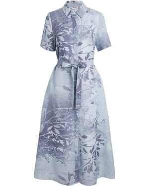 Jonathan Simkhai Linen-Blend Printed Audria Midi Dress - Blue