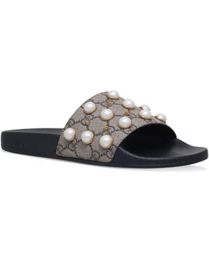 Gucci Pursuit Pearl Slides - Natural