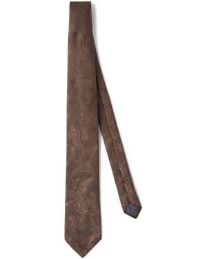 Brunello Cucinelli Silk Paisley Tie - Brown