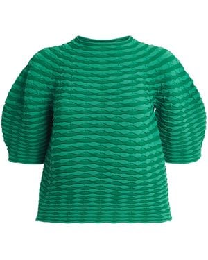 Pleats Please Issey Miyake Colourful Mushroom Knit Top - Green