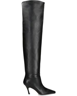 AMINA MUADDI Leather Jamie Over-The-Knee Boots 80 - Black