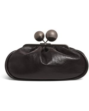 Weekend by Maxmara Medium Leather Pasticcino Clutch Bag - Black