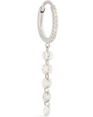 PERSÉE And Diamond Circle Single Hoop Earring - White