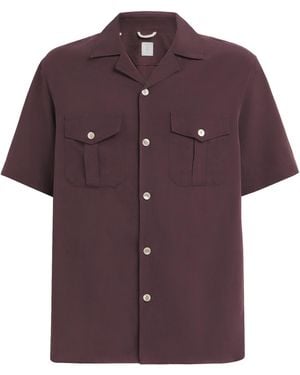 Eleventy Pocket-Detail Bowling Shirt - Purple