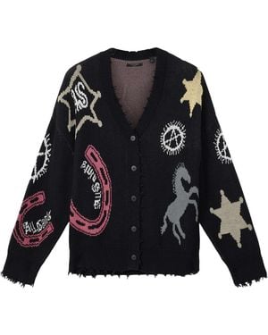 AllSaints Cotton Jacquard Hester Cardigan - Black