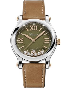 Chopard Stainless Steel And Diamond Happy Sport Watch - Metallic
