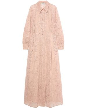 Marina Rinaldi Embroidered Maxi Shirt Dress - Pink