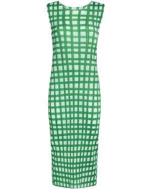 Pleats Please Issey Miyake Basket Midi Dress - Green