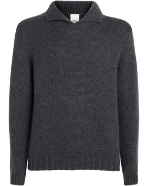 Allude Cashmere Collared Jumper - Black