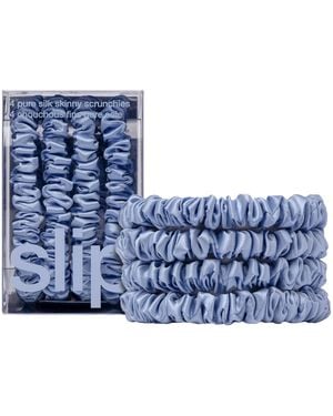 Slip Pure Silk Skinny Scrunchies - Blue