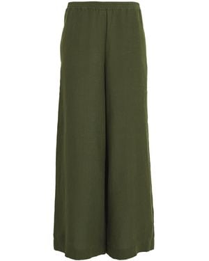 Eres Linen Wide-Leg Trousers - Green