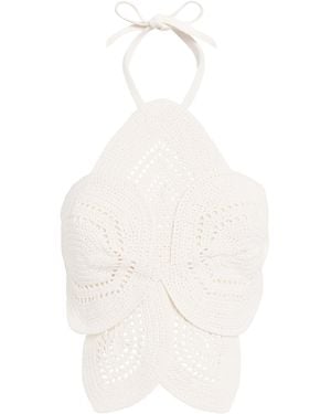 Cult Gaia Crochet Emelia Crop Top - White
