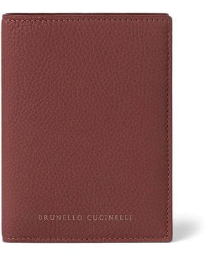 Brunello Cucinelli Leather Passport Holder - Purple