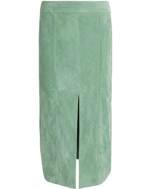Ulla Johnson Suede Orion Midi Pencil Skirt - Green