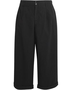 Barena Cotton Crinkle Wide-Leg Trousers - Black