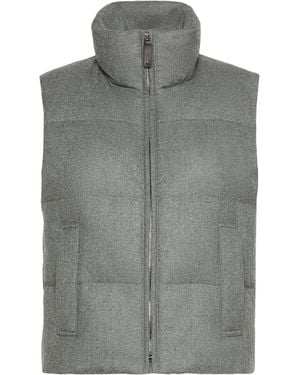 Max Mara Stretch-Cashmere Down Gilet - Gray