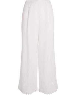Eres Linen Albatre Embroidered Pants - White